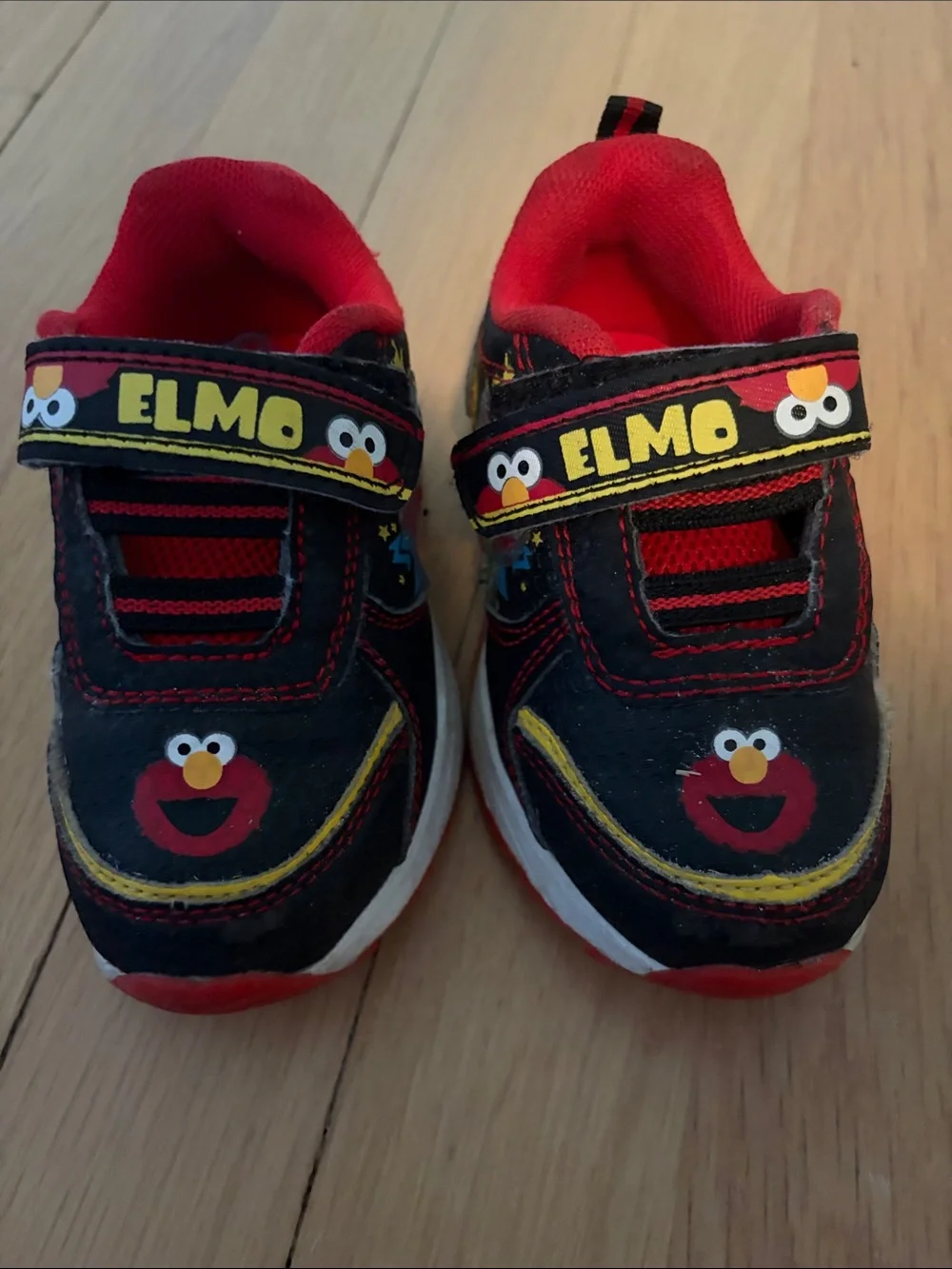 Sesame Street Elmo Black and Red Kids' Velcro Sneakers